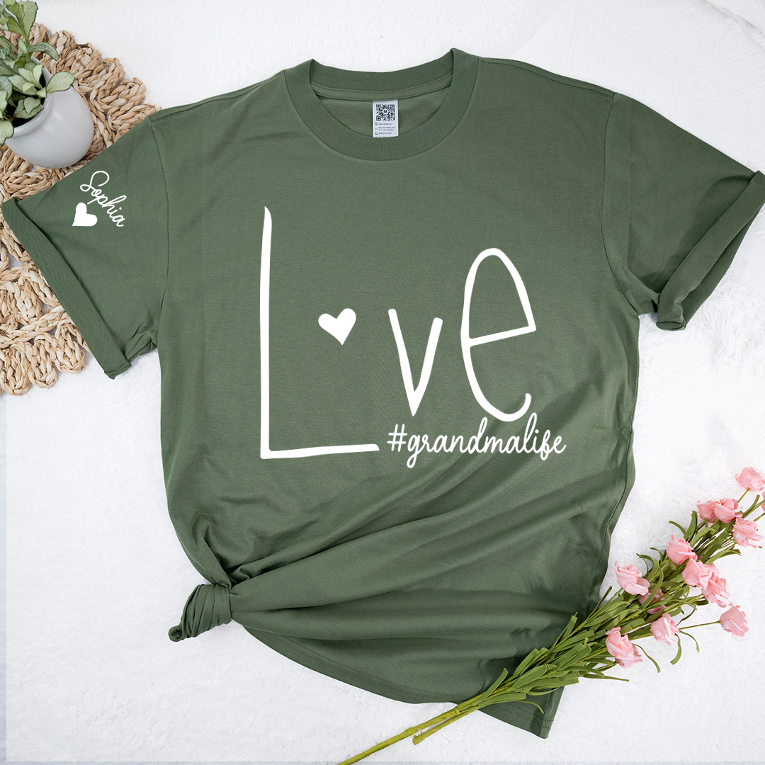 Personalized Love Grandma Life Heart, Custom Nicknames for Grandma and Kids
