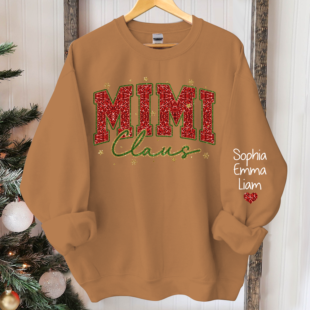 Personalized Mimi Claus Christmas And Kids 2024 Sweatshirt
