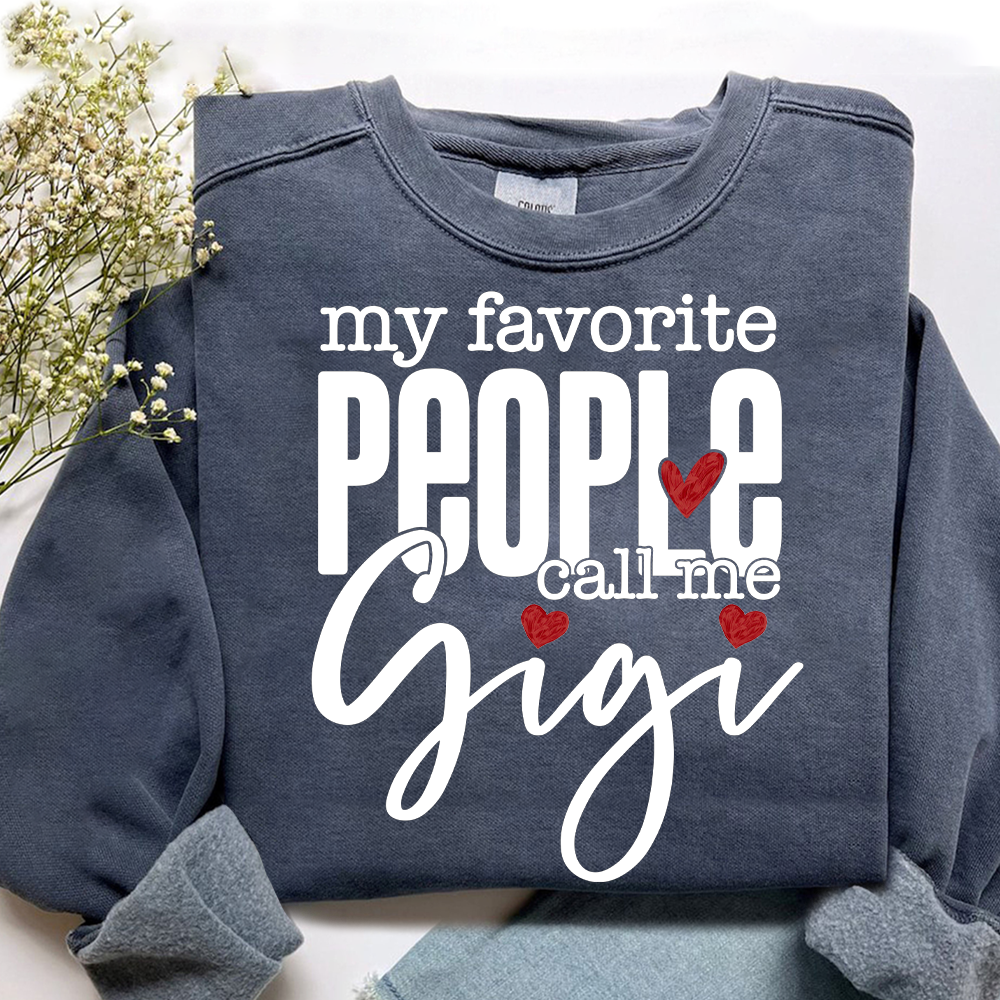 Personalized My Facvorite People Call me Gigi Sweatshirt, Custom Gifts With Grandma and Grandchild Names