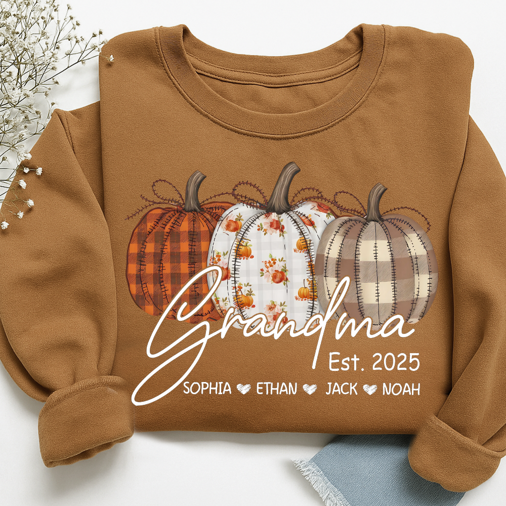 Fall Pumpkin Design, Customized Gifts for Grandma and Grandchild