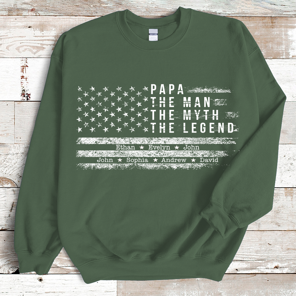 Papa the Man The Myth the Legend And Kids Sweatshirt