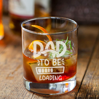 Dad To Be Loading - Daddy And Kids Whiskey Glass