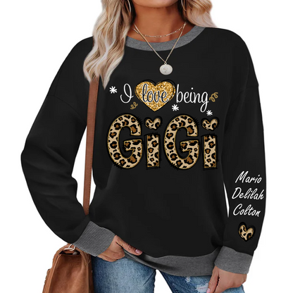 Personalized I Love Being Mimi Leopard Sweatshirt Mix