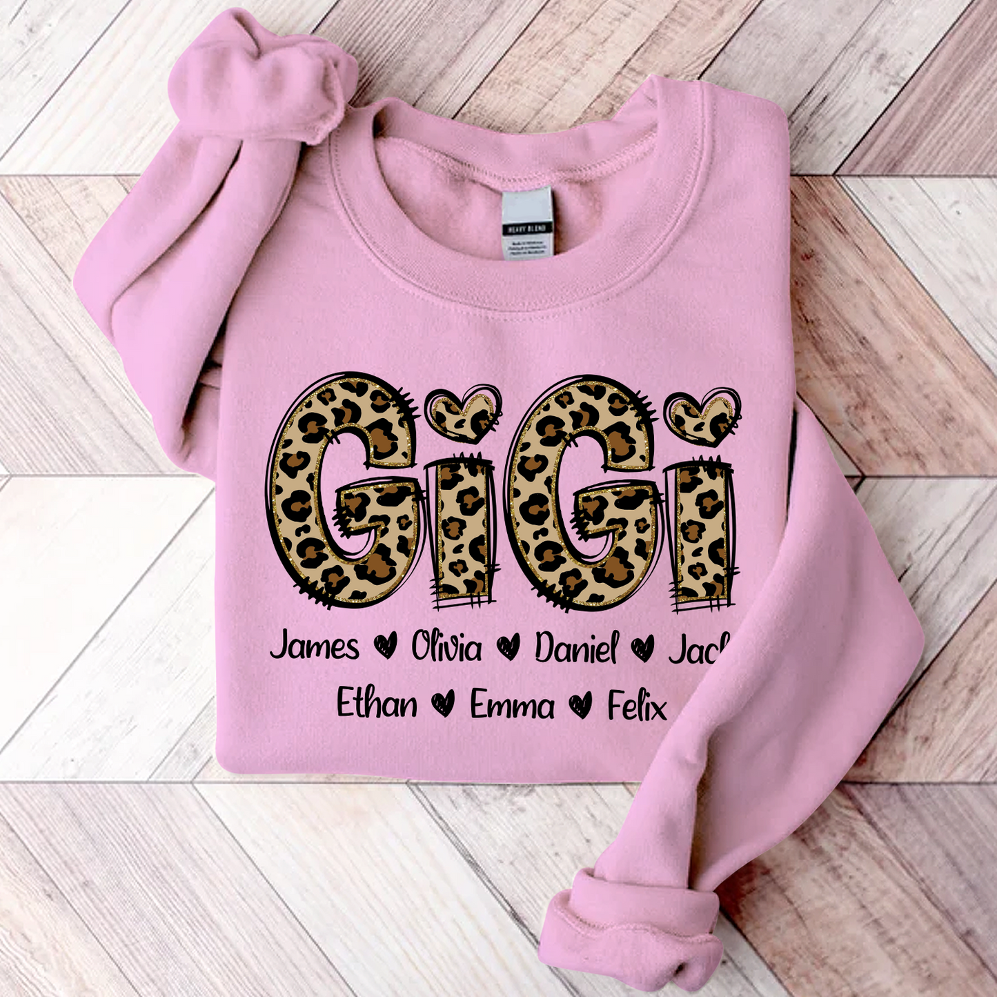 Personalized Gigi Leopard, Custom Grandma With Kids, Grandma Gift TH Sweatshirt, T-Shirt