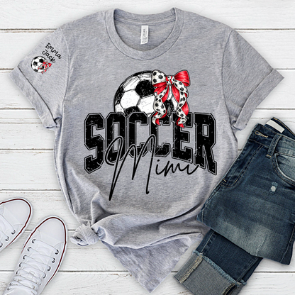 Mimi Soccer Fan T Shirt Custom Names Soccer Ball Graphic Sports Grandma Tee