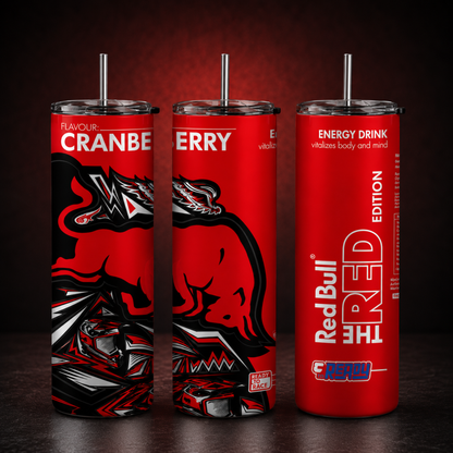 Red Bull Cranberry Edition Tumbler 40oz with Handle/30oz Flip Straw and Handle/20oz Skinny - Stainless Steel Insulated Travel Mug - New Flavor Red Bull Cup Gift