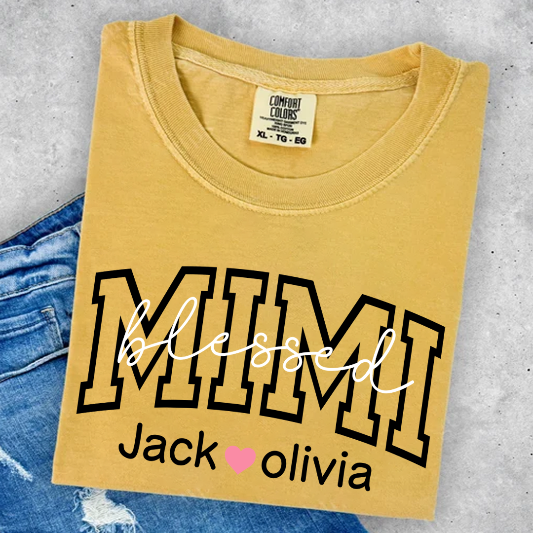 Comfort Colors® Blessed Mimi Shirt, Custom Grandma With Grandkids, Gift for Grandma