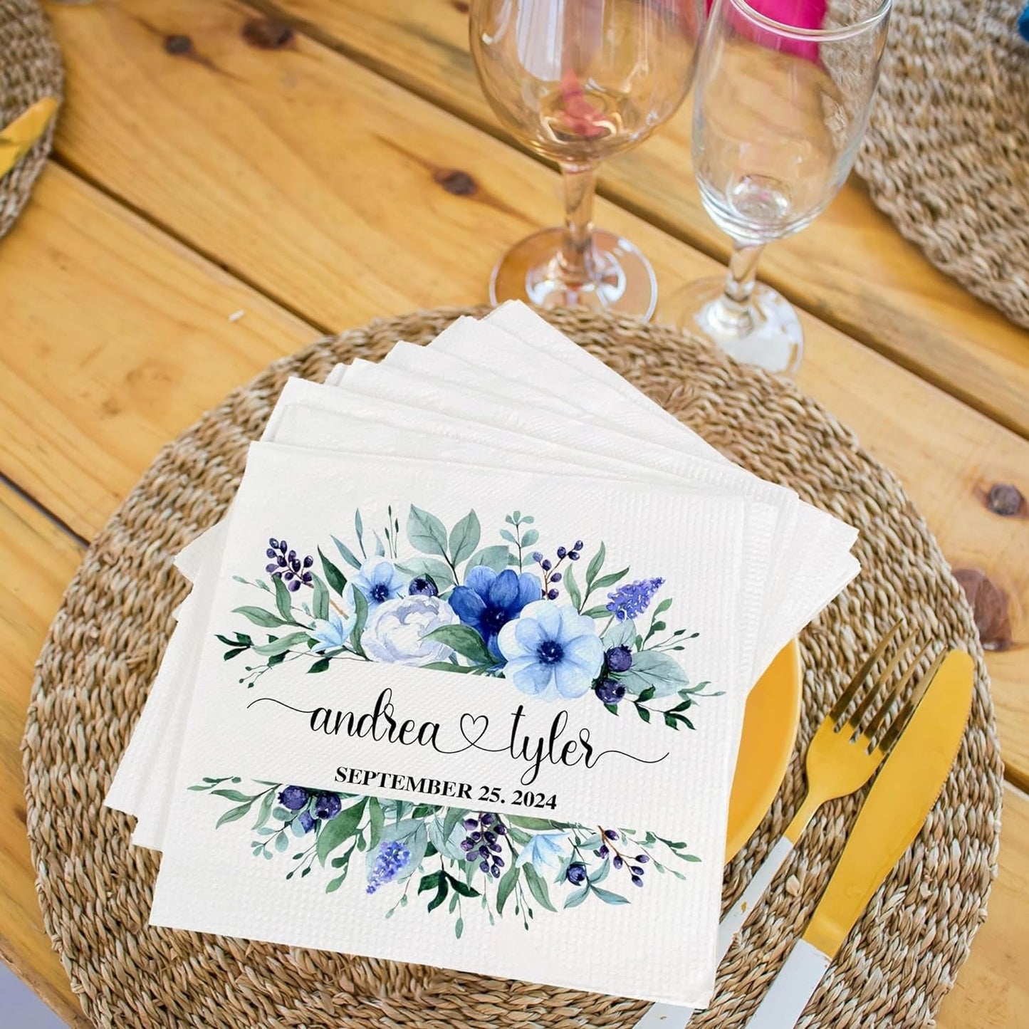 Luxury Custom Napkins Wedding, Personalized Cocktail Napkins For Bar, Custom Napkins For Wedding Reception, Wedding Cocktail Napkins, Customized Napkins For Party, Napkins For Tables