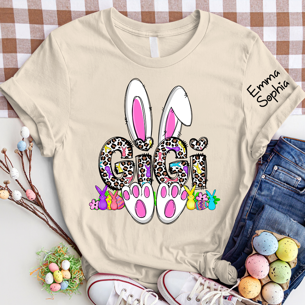Gigi Leopard Bunny Shirt, Custom Gigi And Kids, Easter Days Gift TH T-Shirt