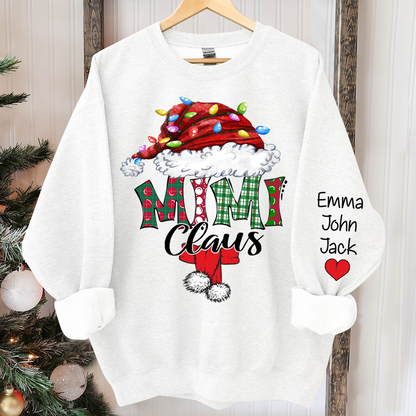 Personalized Mimi Claus Xmas Trend Sweatshirt, Custom Grandma and Grandkids Sweatshirt