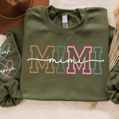 Personalized Grandma Name Sweatshirt, Gift for Grandma And Kids