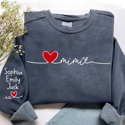 Gigi Heart Personalized Sweatshirt, Custom Grandma Gift with Kids