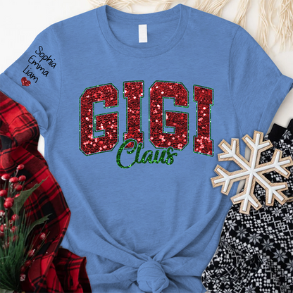 Custom Gigi Claus Christmas And Kids T-Shirt