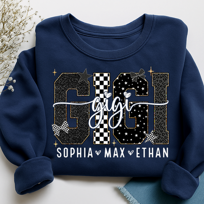 Gigi Style Star Plaid Design, Custom Gifts for Grandma and Grandchild