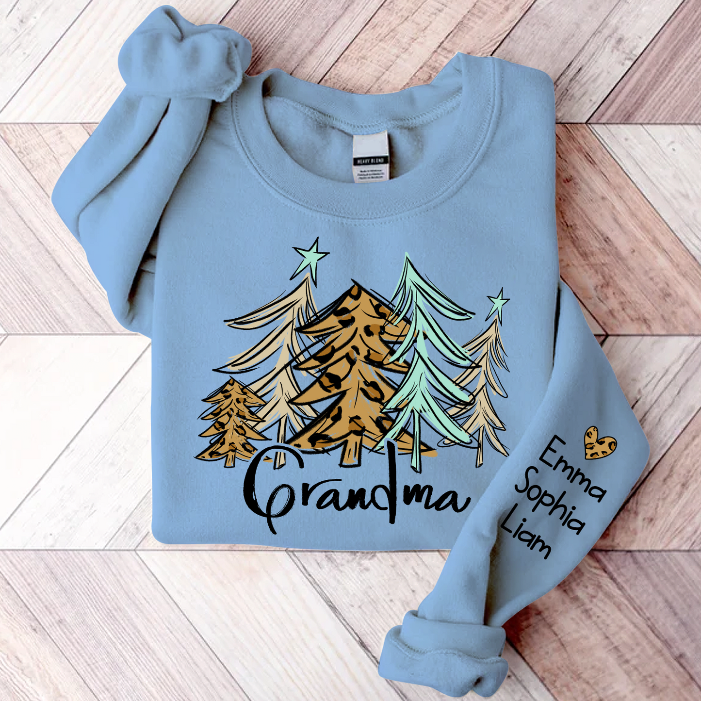 Grandma Christmas Tree, Custom Grandma With Kids TH Sweatshirt