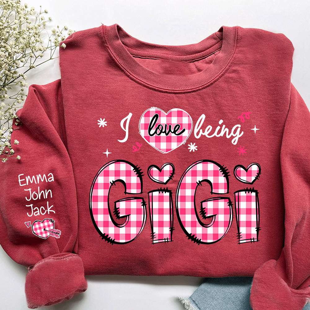 I Love Being Gigi Design Sweatshirt, For Gift Grandma And Kids
