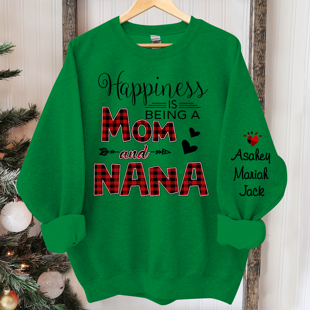 Personalized Happiness is being a mom and grandma Sweatshirt