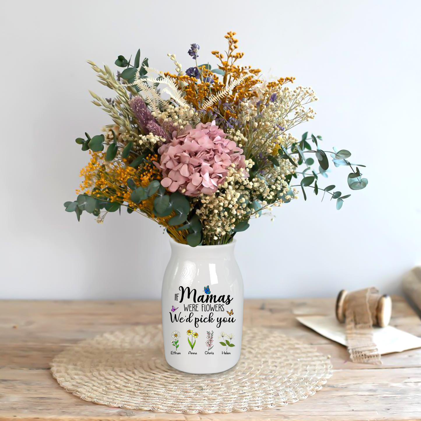 Grandma Were Flower And Grandkids Ceramic Flower Vase, Mother's Day Gifts