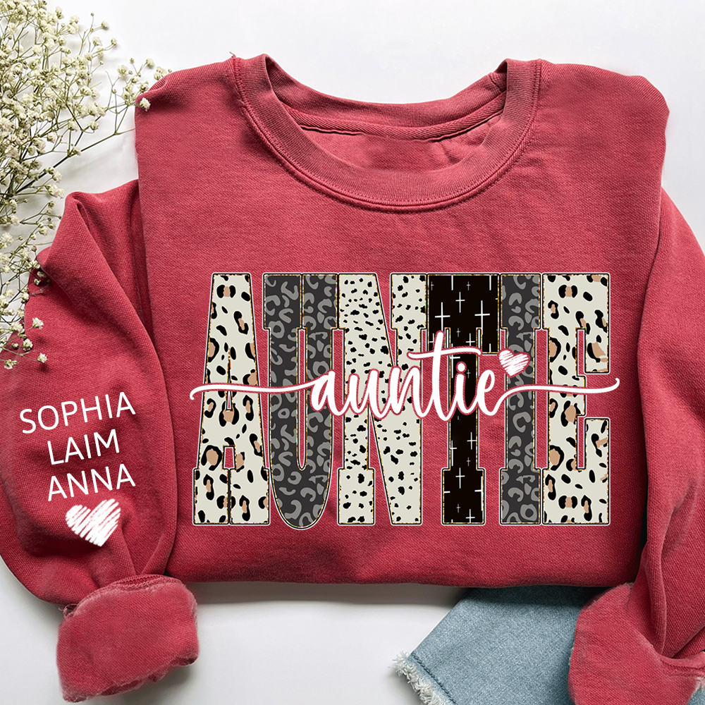 Custom Bible Style Auntie Sweatshirt – Personalized Gift for Mom, Mama, or Grandma with Grandkids’ Names