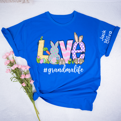 Personalized Love Grandma Life Bunny Easter T-Shirt