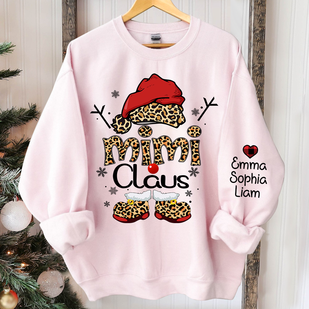Mimi Claus Christmas Sweatshirt, Custom Mimi And Grandkids, Grandma Gift Christmas TH Sweatshirt