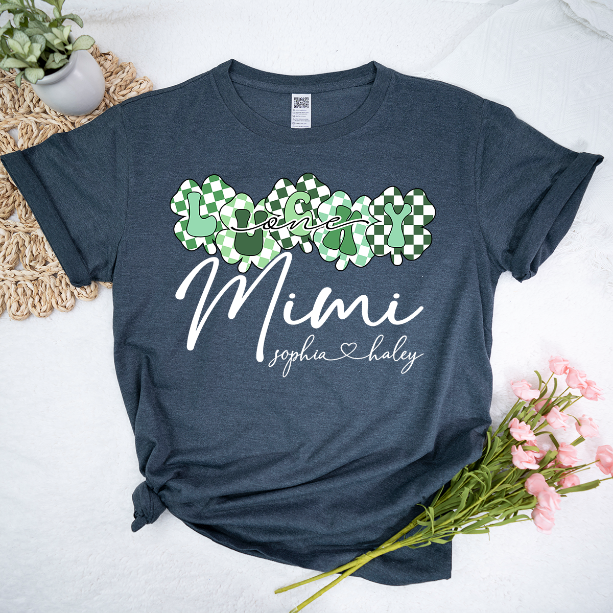 Custom Mimi Shirt with Grandchildren Names, Lucky Clover St Patrick’s Day Grandma Tee, Personalized Irish Style Family Shirt