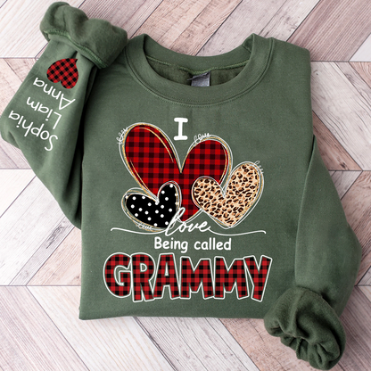I Love Being Called Grammy Sweatshirt, Personalized Grandma Shirt with Kids Names