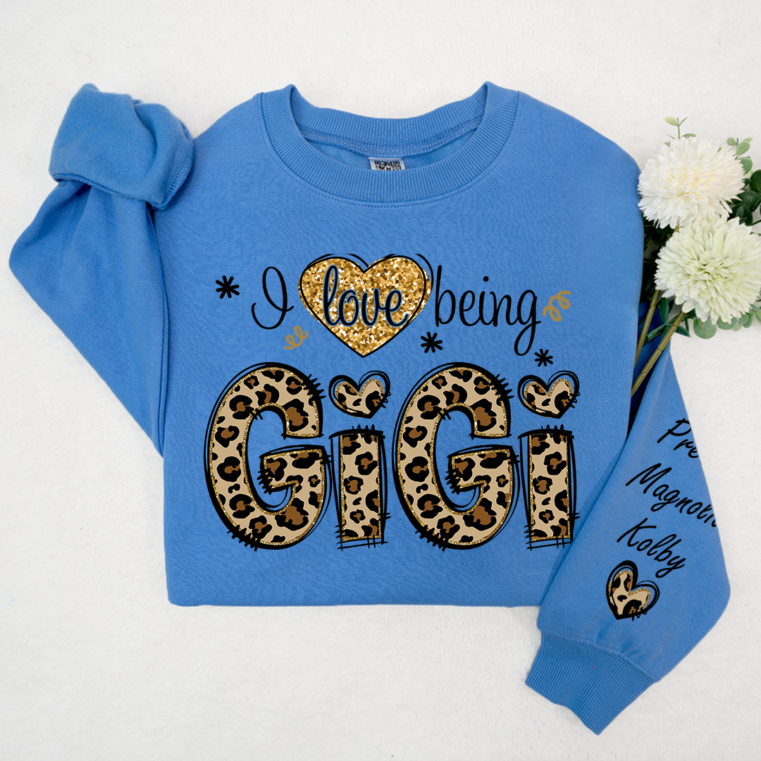 Personalized I Love Being Mimi Leopard Sweatshirt