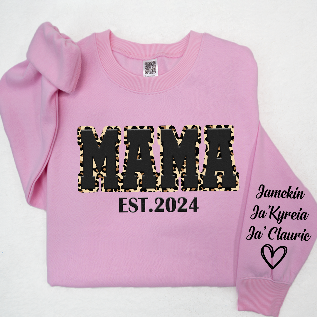Custom Mama And Kids Puff Print Design LTP01
