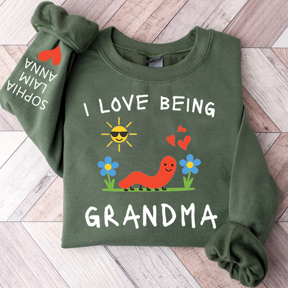 I Love Being Grandma Sweatshirt, Cute Family Design Crewneck