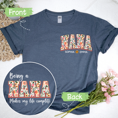 Being A Nana Makes My Life Complete T-Shirt, Custom Grandma And Grandkids, Gift for Mother's Day Shirt