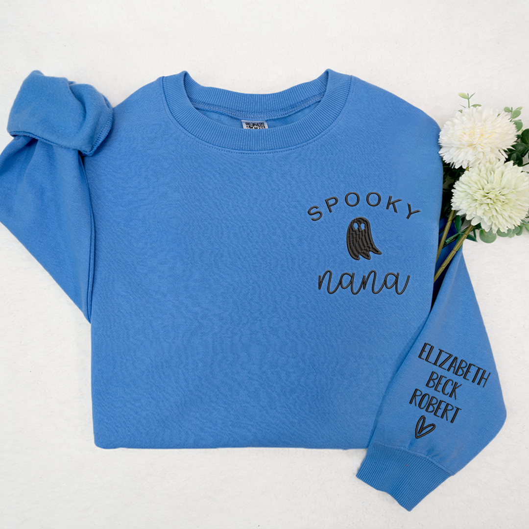 Spooky Nana With Kids Halloween Embroidered