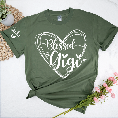 Custom Gigi Heart Tshirt, Personalized For Grandma And Little Ones