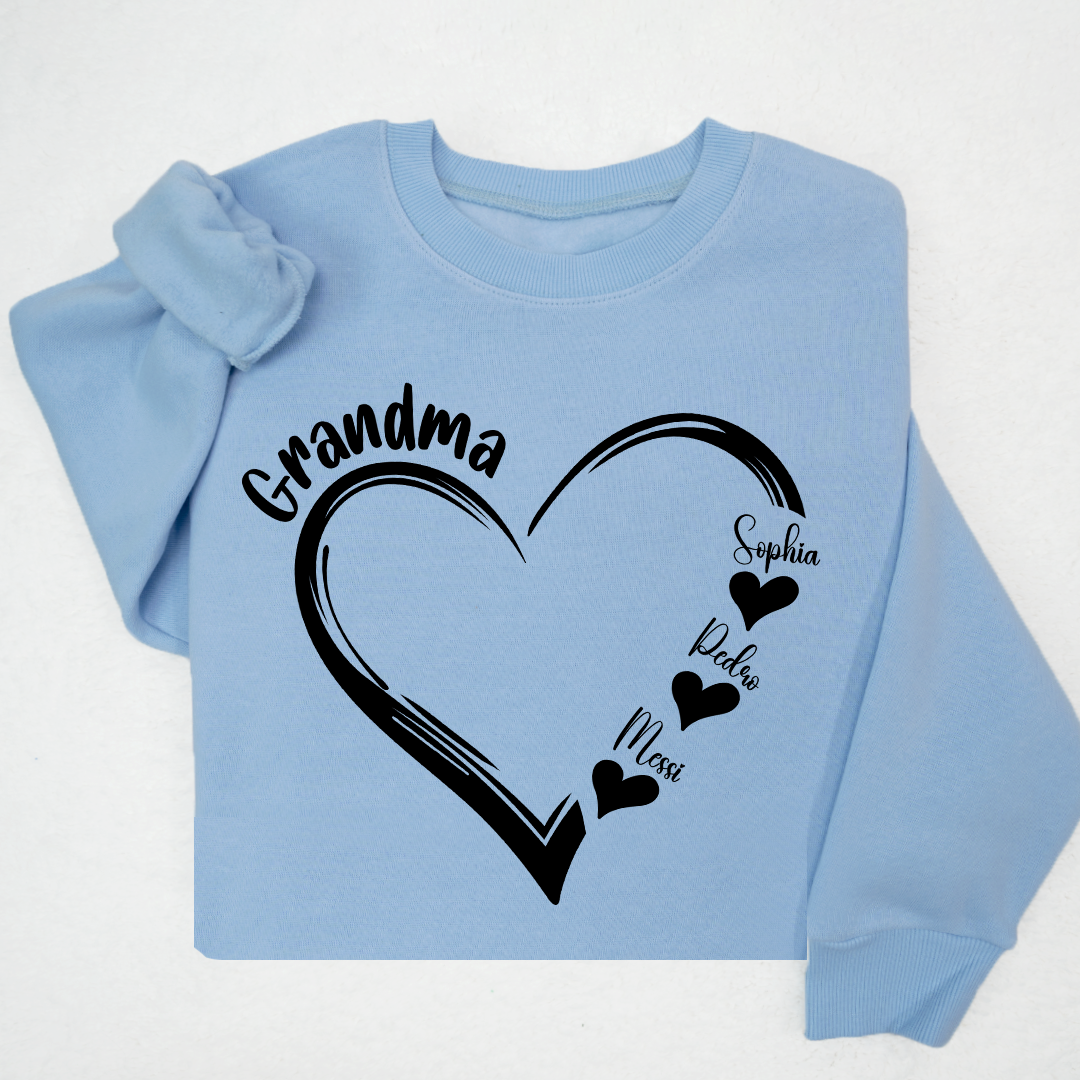 Custom Name Valentine Heart Grandma And Kids LTP01