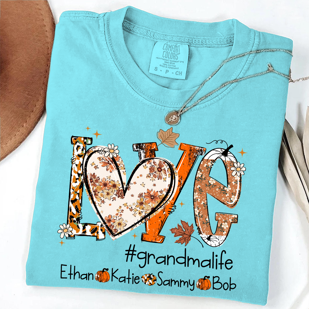 Comfort Colors® Custom Love Fall, Personalized Halloween for Grandma And Grandkids