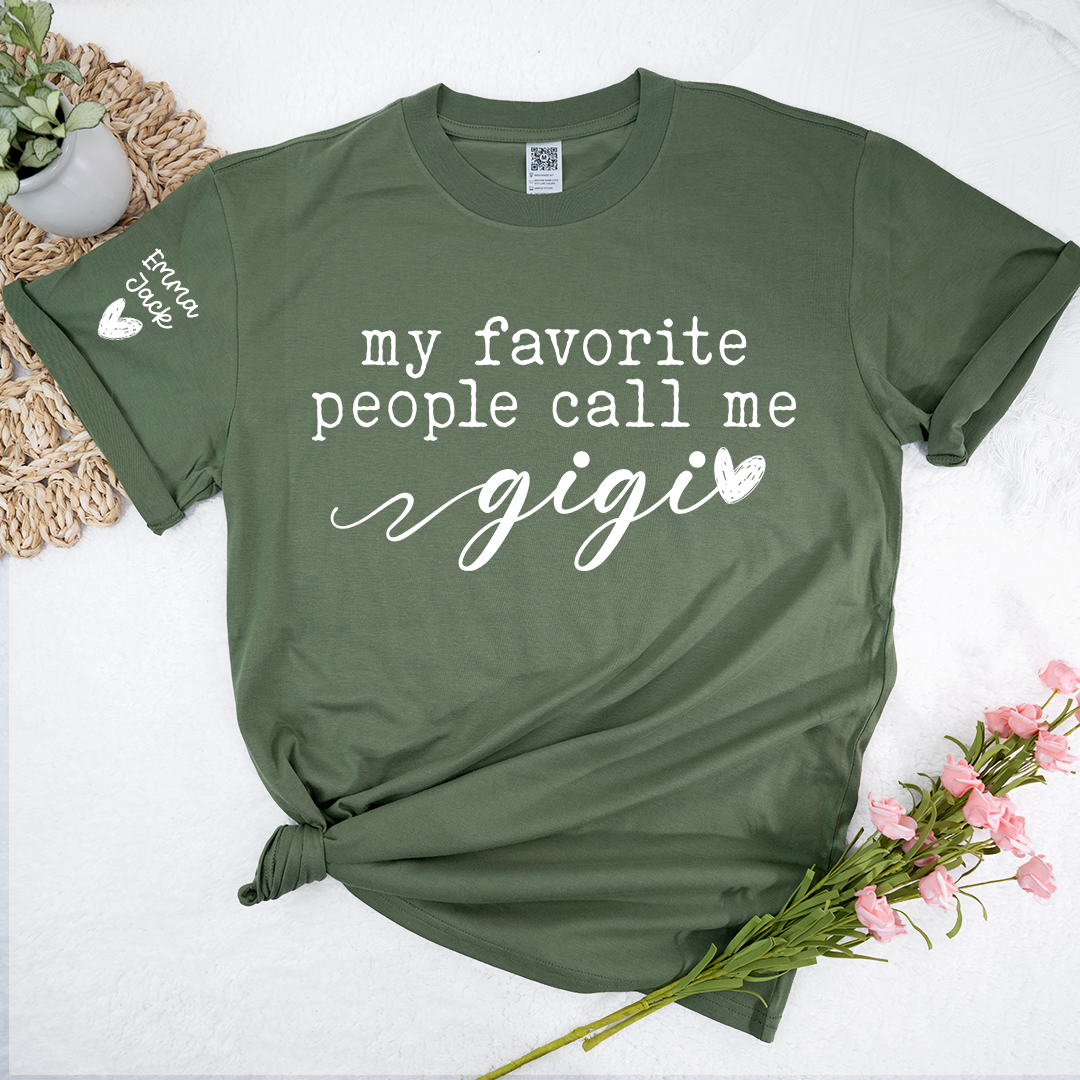 My Favorite People Call Me Gigi T-Shirt, Cute Gigi Grandma Tee with Heart Design