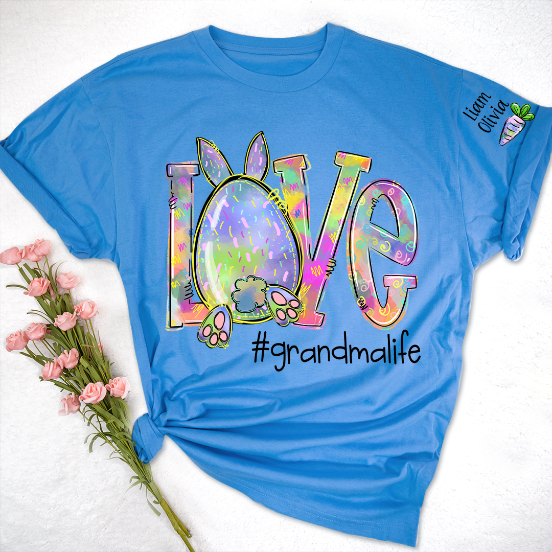Love Grandma Life Rainbow Easter Bunny And Kids Carrot LTP01