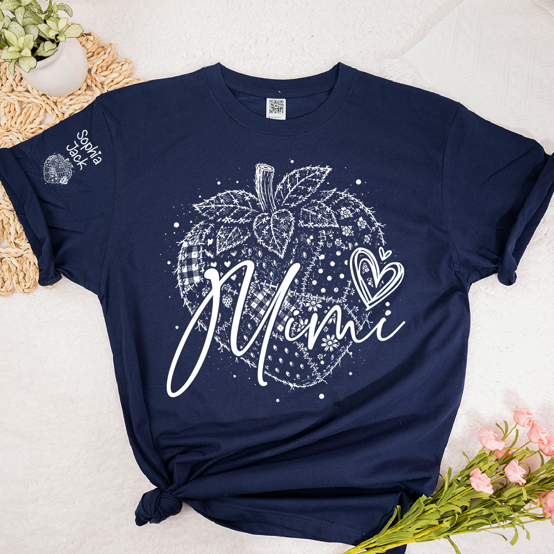 Custom Mimi Shirt with Strawberry Design, Personalized Grandma or Mom Tee Gift For Grandma And Kids