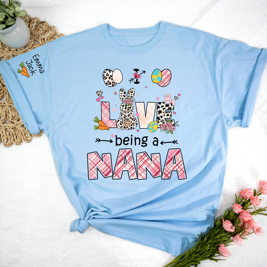 Easter Nana Shirt Love Being a Nana, Cute Bunny Spring Family Tee