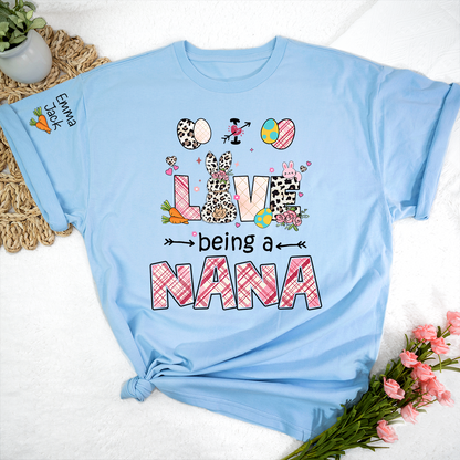 Easter Nana Shirt Love Being a Nana, Cute Bunny Spring Family Tee