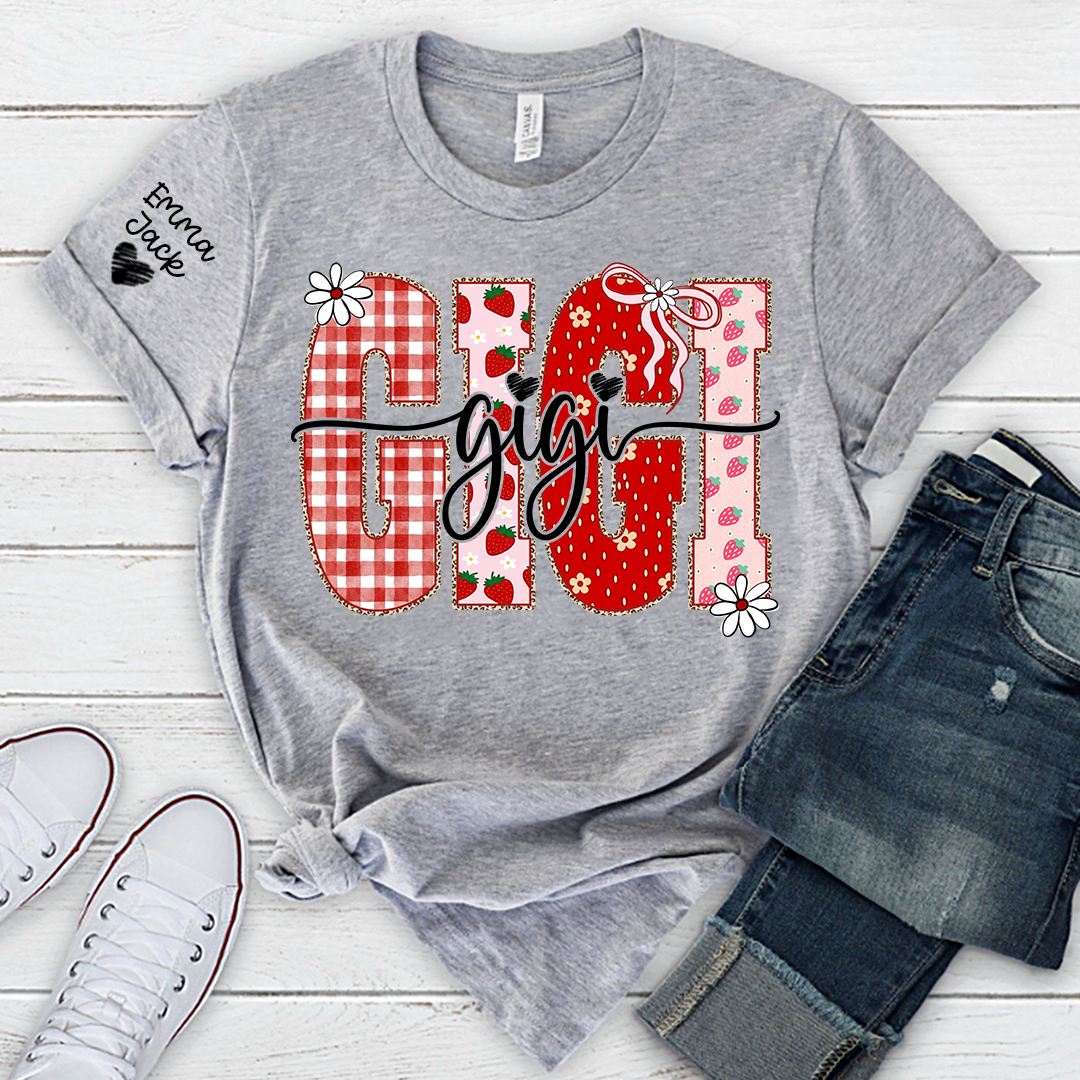 Custom Designed For Gigi With A Strawberry And Floral Pattern, A Unique Outfit Made Just For Grandma