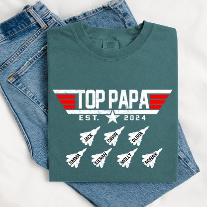Comfort Colors® Custom Top Papa And Grandkids American 2026 T-Shirt