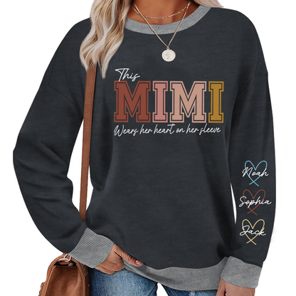 This Mom Wears Her Heart On Her Sleeve, A Gift For A Loved One Sweatshirt Mix Sweatshirt MIX
