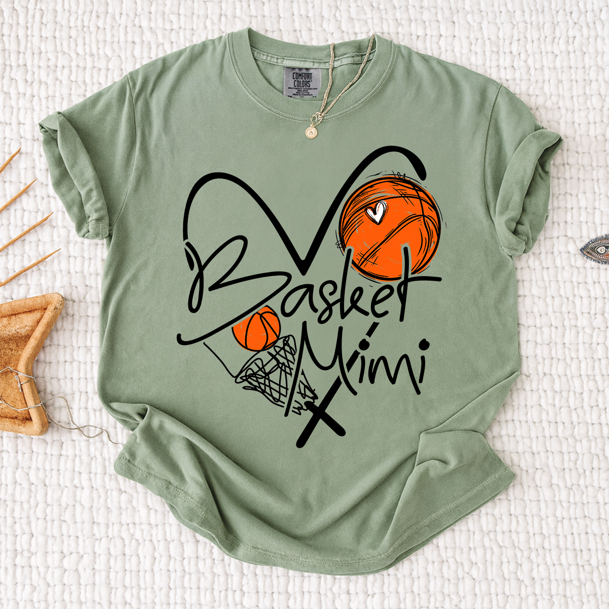 Comfort Basketball Mimi Shirt Personalized with Grandkids Names, For Gift Grandma