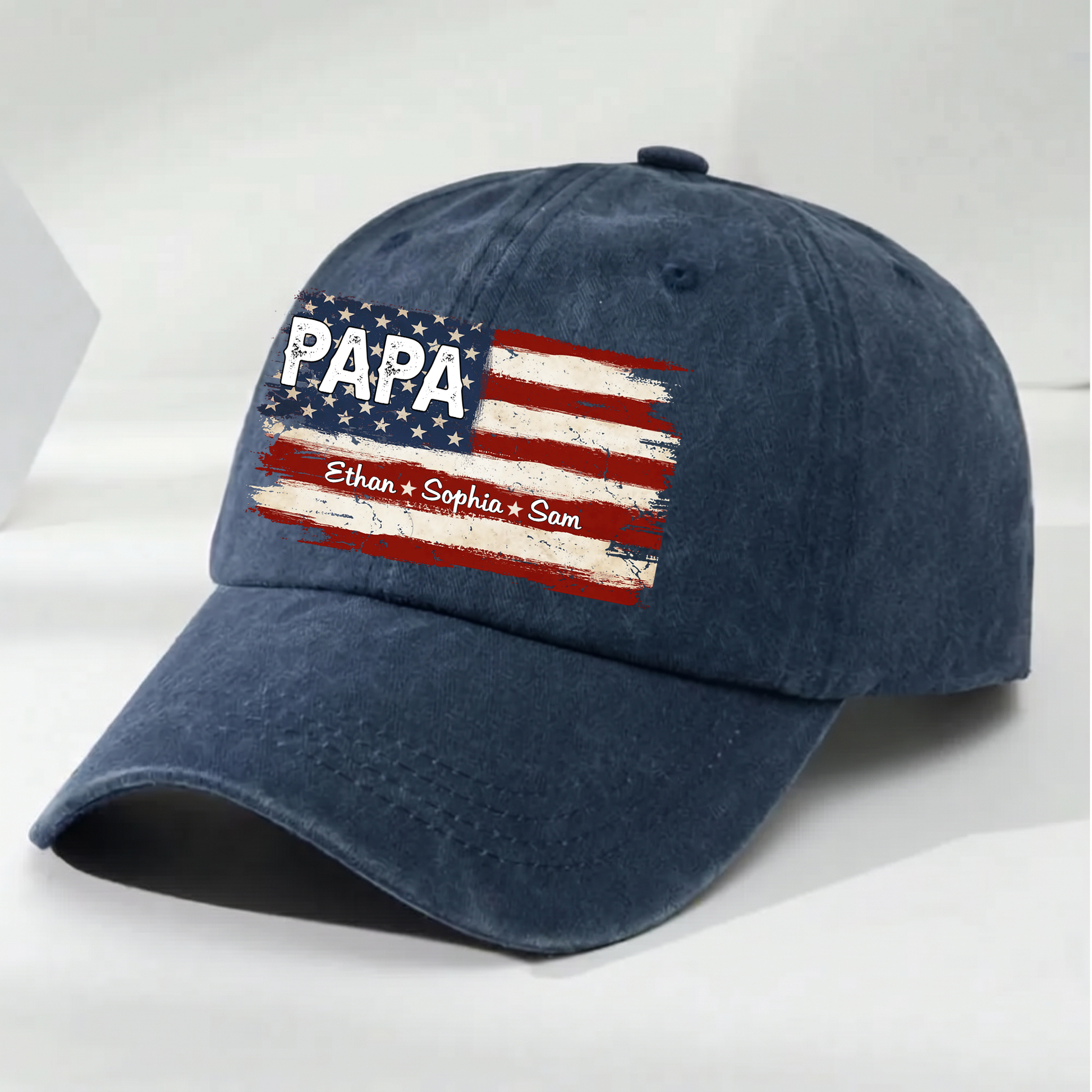 Personalized Papa Ands Grandkids Flag American