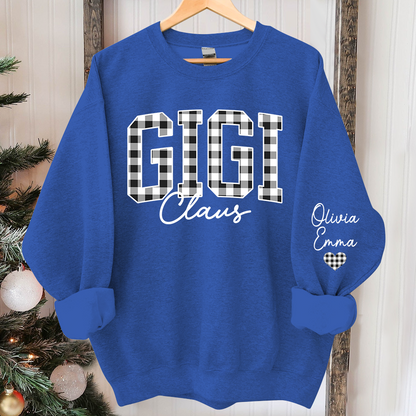 Custom Gigi Claus White Caro Christmas With Kids Sweatshirt