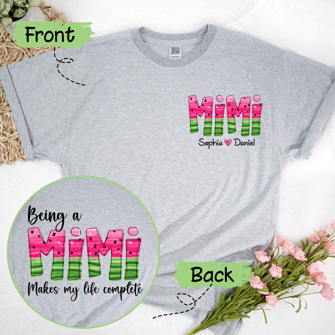 Being A Mimi Makes My Life Complete Summer Watermelon With Kids TH T-Shirt