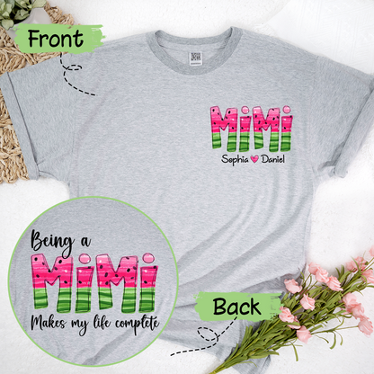 Being A Mimi Makes My Life Complete Summer Watermelon With Kids TH T-Shirt