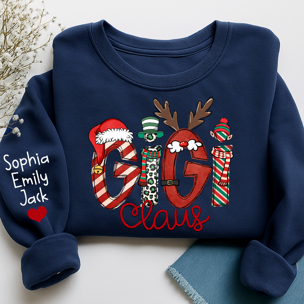 Custom Christmas Gigi Claus Sweatshirt, Gift For Gigi Claus And Kids 2025