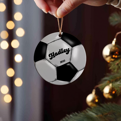 Custom Sports Christmas Acrylic Ornament, Personalized Name Christmas Tree Decor Gift For Sports Fans
